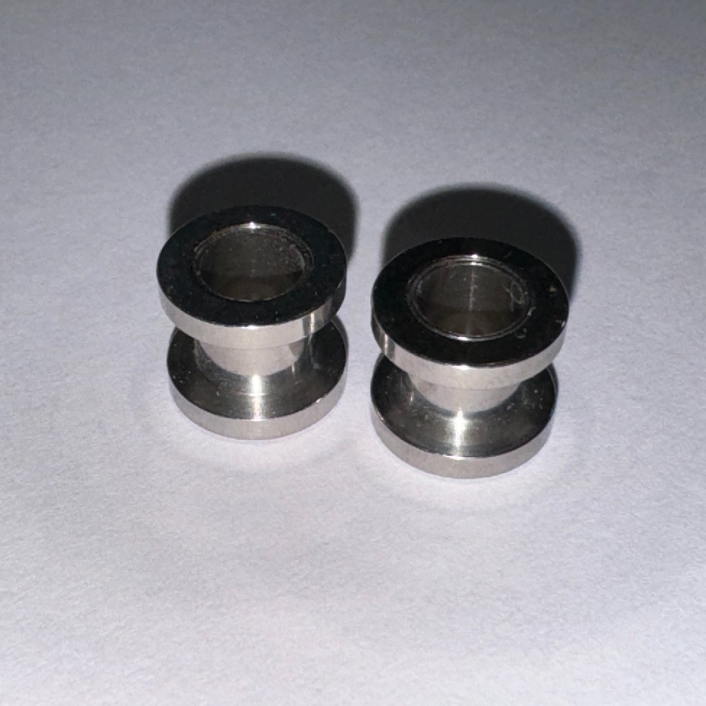 0 Gauge Surgical Steel Plugs